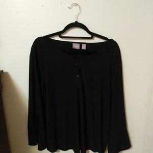 Chico's Long Sleeve Black Top Size 3
